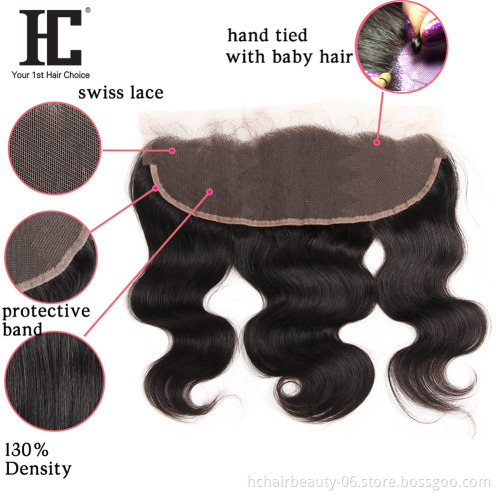 Brazilian Body Wave Hair With Lace Frontal Closure 100% Human Hair 3 Bundles With Frontal Closure Non Remy Hair Extension